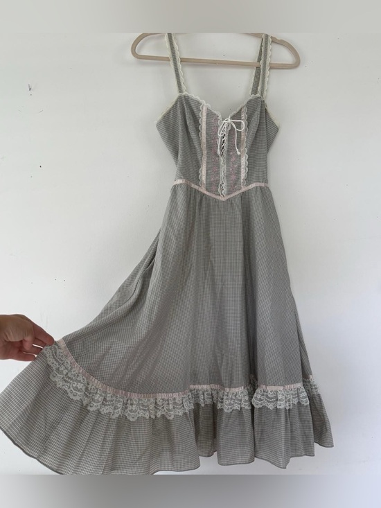 Gunne Sax Dresses & Skirts - Vintage Gunne Sax Style Prairie Lace Up Maxi Dress Romantic Cottage Embroidered